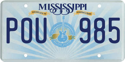 MS license plate POU985