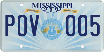 MS license plate POV005