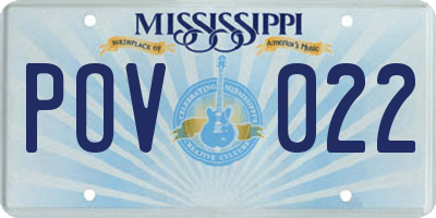 MS license plate POV022