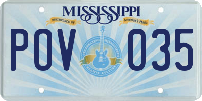 MS license plate POV035