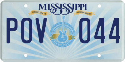 MS license plate POV044