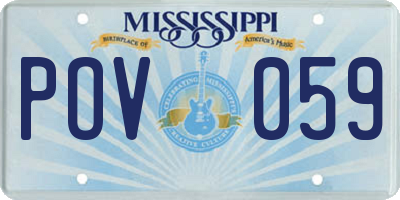 MS license plate POV059