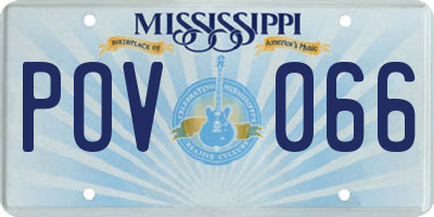 MS license plate POV066