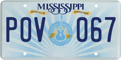 MS license plate POV067