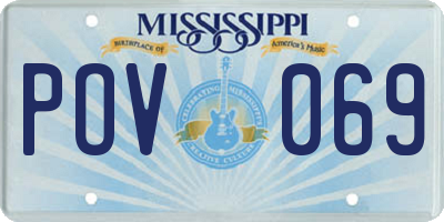 MS license plate POV069