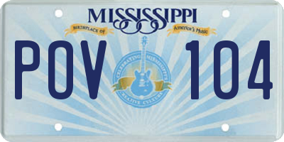 MS license plate POV104