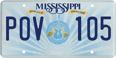 MS license plate POV105
