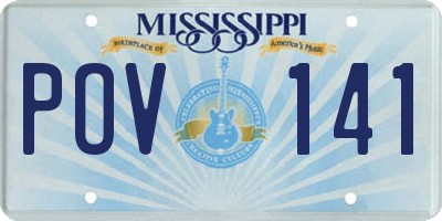 MS license plate POV141
