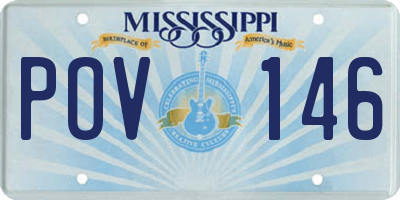 MS license plate POV146