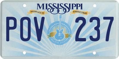 MS license plate POV237