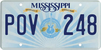 MS license plate POV248