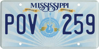 MS license plate POV259