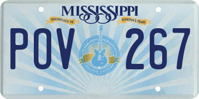 MS license plate POV267