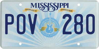MS license plate POV280