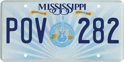 MS license plate POV282