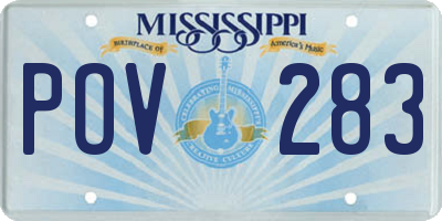 MS license plate POV283