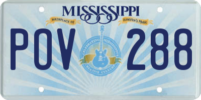 MS license plate POV288