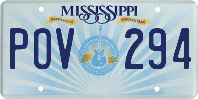 MS license plate POV294