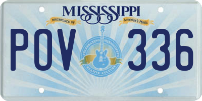 MS license plate POV336