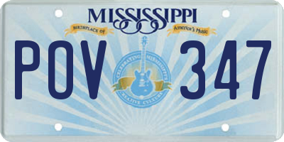 MS license plate POV347