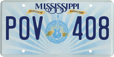 MS license plate POV408