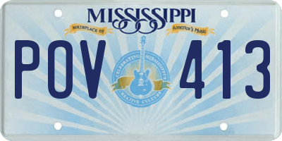MS license plate POV413
