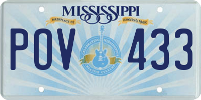 MS license plate POV433