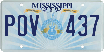 MS license plate POV437