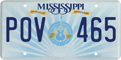 MS license plate POV465