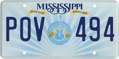 MS license plate POV494
