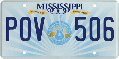 MS license plate POV506