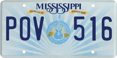 MS license plate POV516