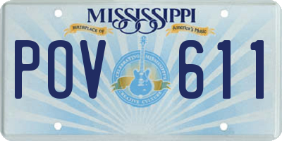 MS license plate POV611