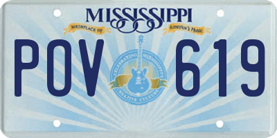 MS license plate POV619