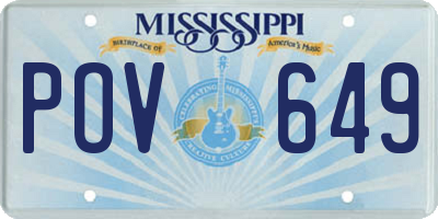 MS license plate POV649
