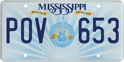 MS license plate POV653
