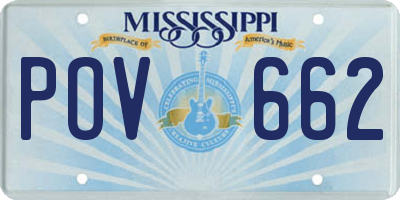MS license plate POV662