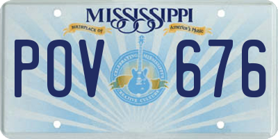 MS license plate POV676