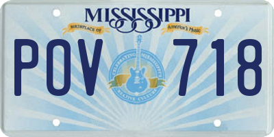 MS license plate POV718
