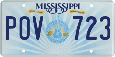 MS license plate POV723
