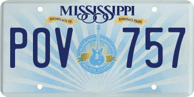 MS license plate POV757