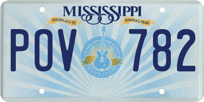 MS license plate POV782