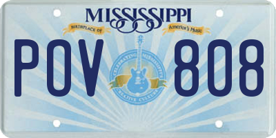 MS license plate POV808