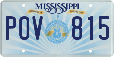 MS license plate POV815