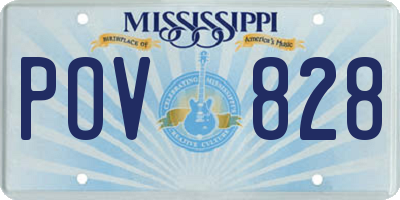 MS license plate POV828