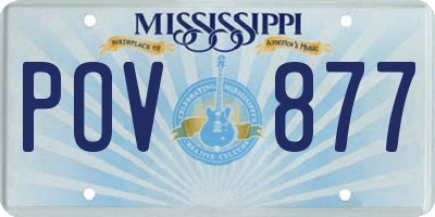 MS license plate POV877