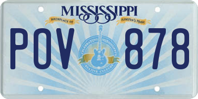 MS license plate POV878