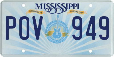 MS license plate POV949