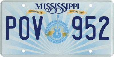 MS license plate POV952