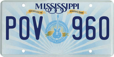 MS license plate POV960
